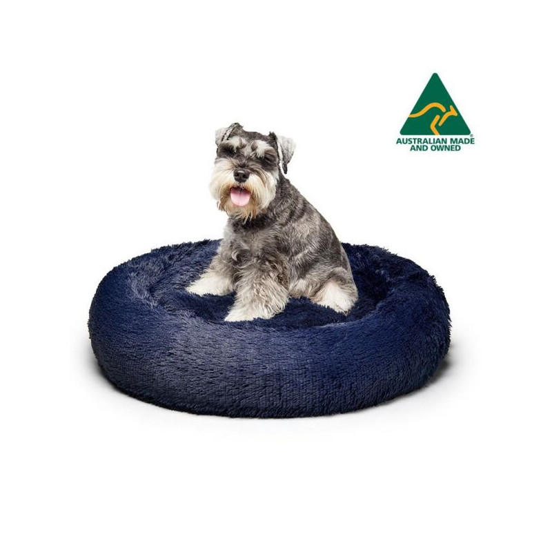 Australian Made Calming Dog Bed Medium Dark Blue 80cm Version 2