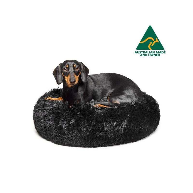 Australian Made Calming Dog Bed Small Black 60cm Version 2
