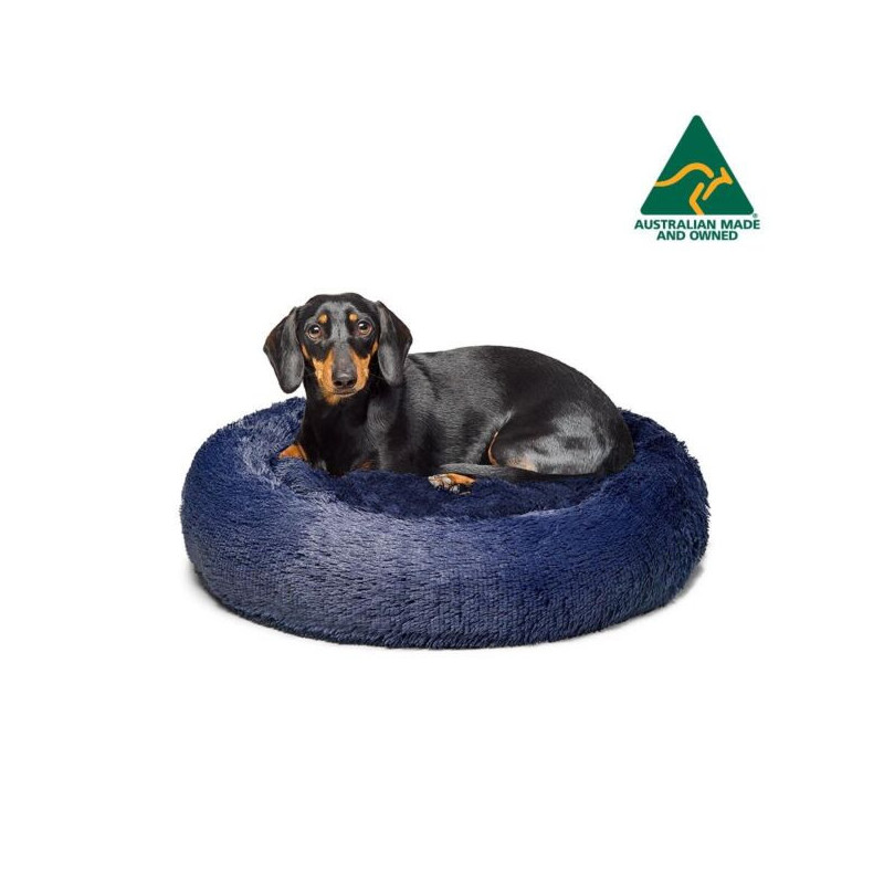 Australian Made Calming Dog Bed Small Dark Blue 60cm Version 2