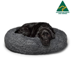 Australian Made Calming Dog Bed XL Dark Grey 100cm Version 2
